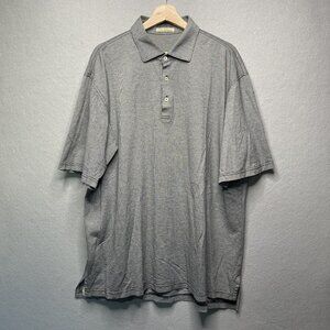 Vintage Peter Millar Mens XL Gray Double Mercerized Cotton Golf Polo Shirt